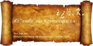 Örmény Kreszcencia névjegykártya